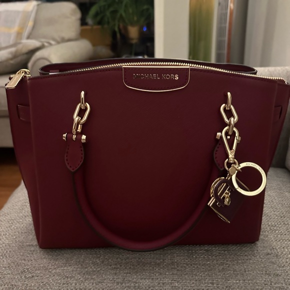 Michael Kors Rochelle Large Satchel in Brandy with Gold Hardware NEW WITH TAGS - Picture 12 of 16